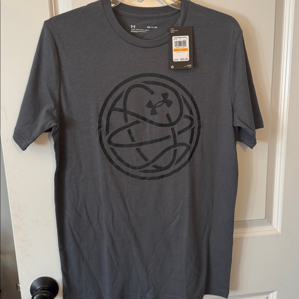 Under Armour Charcoal Tee with Black Graphic